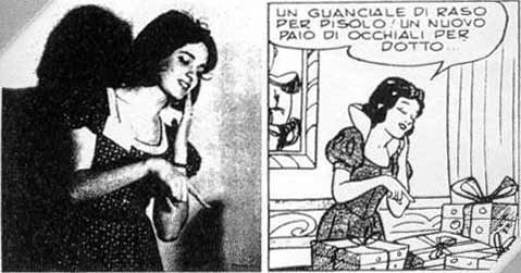 Dimensione Delta > [Foto della moglie di Scarpa a confronto con una sua vignetta di Biancaneve]