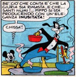 [Pippo si sta producendo con un'eleganza inusitata]